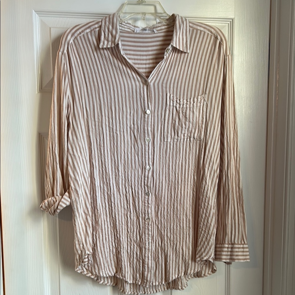 Striped Button-Up Shirt